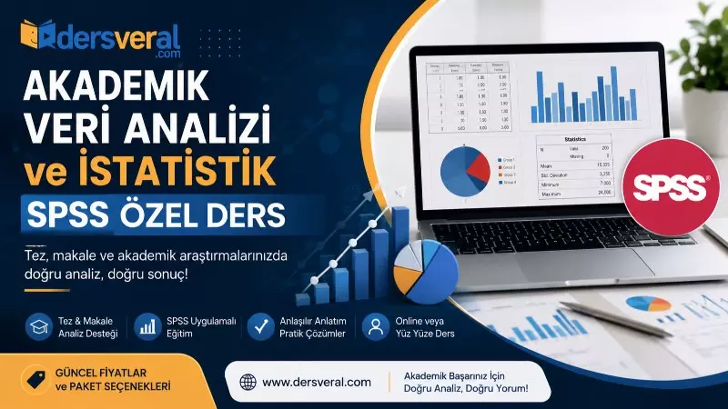 Akademik Veri Analizi ve İstatistik: SPSS Özel Ders Rehberi ve Fiyatlar Yazı Görseli