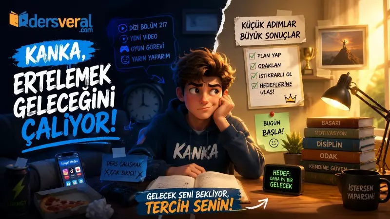 Kendini sürekli erteleyen öğrenciler için  Yazı Resmi