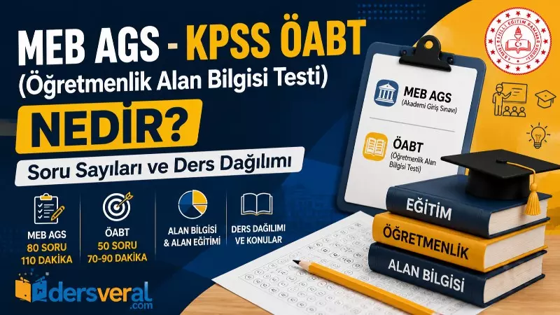 MEB AGS - KPSS ÖABT (Öğretmenlik Alan Bilgisi Testi) Nedir? Soru Sayıları ve Ders Dağılımı