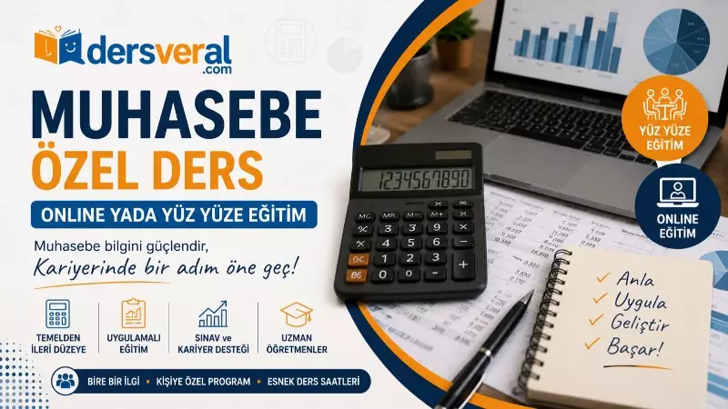 Muhasebe Özel Ders : Online yada Yüz Yüze Eğitim Yazı Resmi