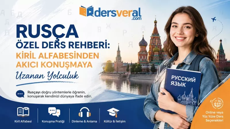 Rusça Özel Ders Rehberi: Kiril Alfabesinden Akıcı Konuşmaya Uzanan Yolculuk Yazısı için Resim