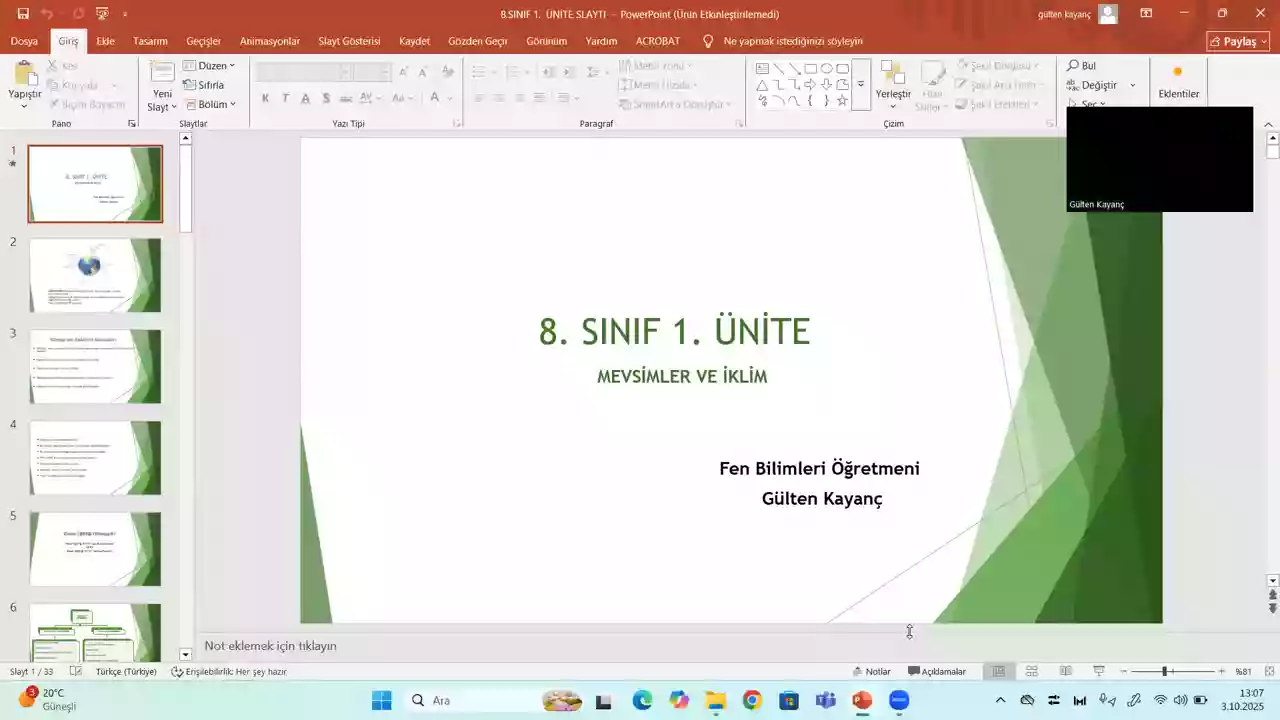 Fen Bilimleri Ders Videosu