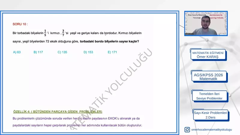 AGS/KPSS 2026 Temelden İleri Seviye Problemler/ Sayı-Kesir Problemleri/2.Ders Video Resmi