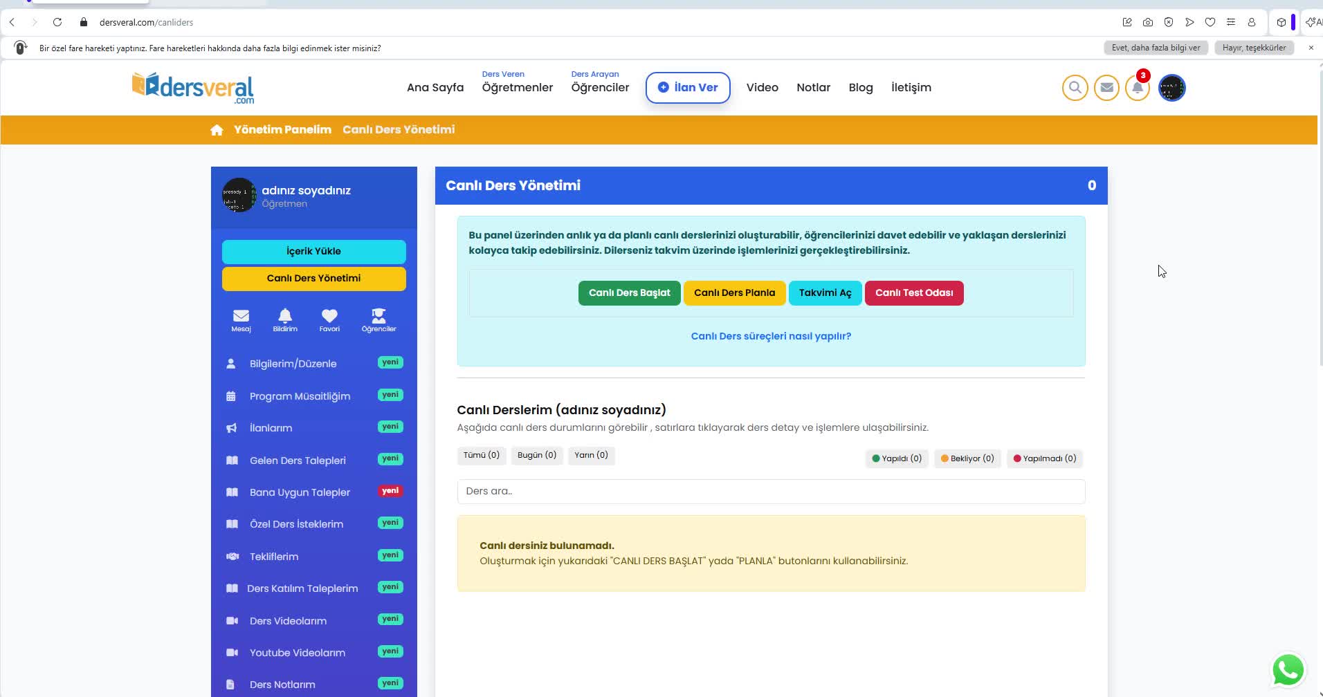 Dersveral.com | Nasıl Canlı Ders Yapılır? video resmi